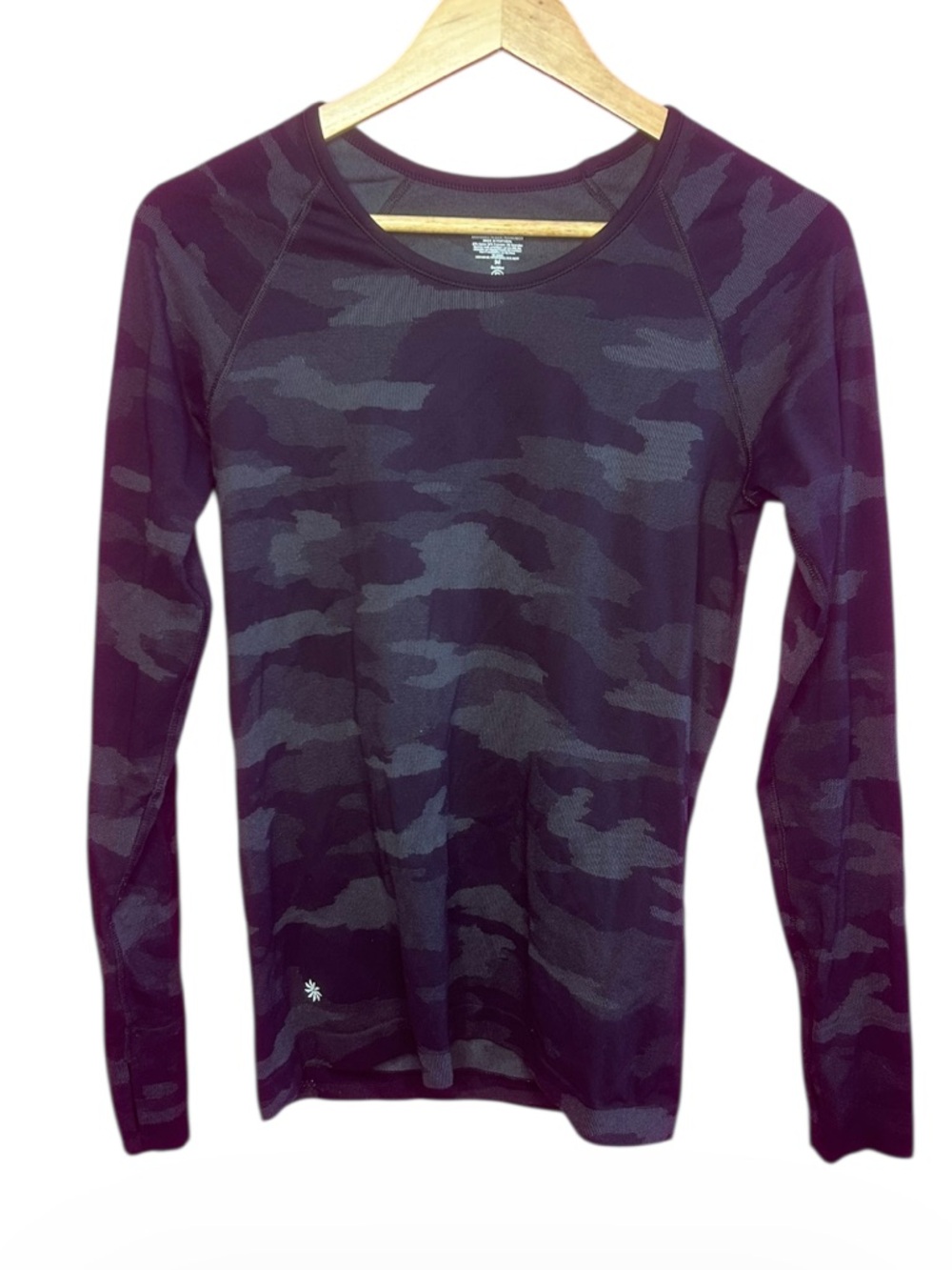 Athleta Speedlight Camo Top Gray/Black Medium